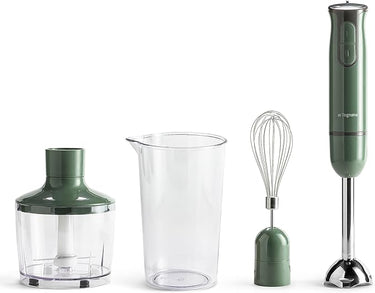 Tognana Iridea Hand Blender whit Beater Whisk, 600 ml tumbler and 500 ml Chopper, Sage Green